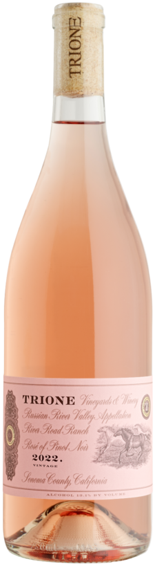 Bottle of a Rosé wine with a label