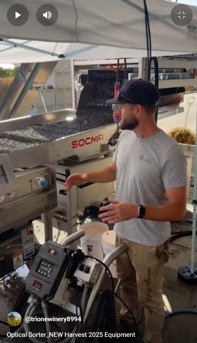 Winemaker John Duckett introduces the new optical grape sorting equipment from Weco