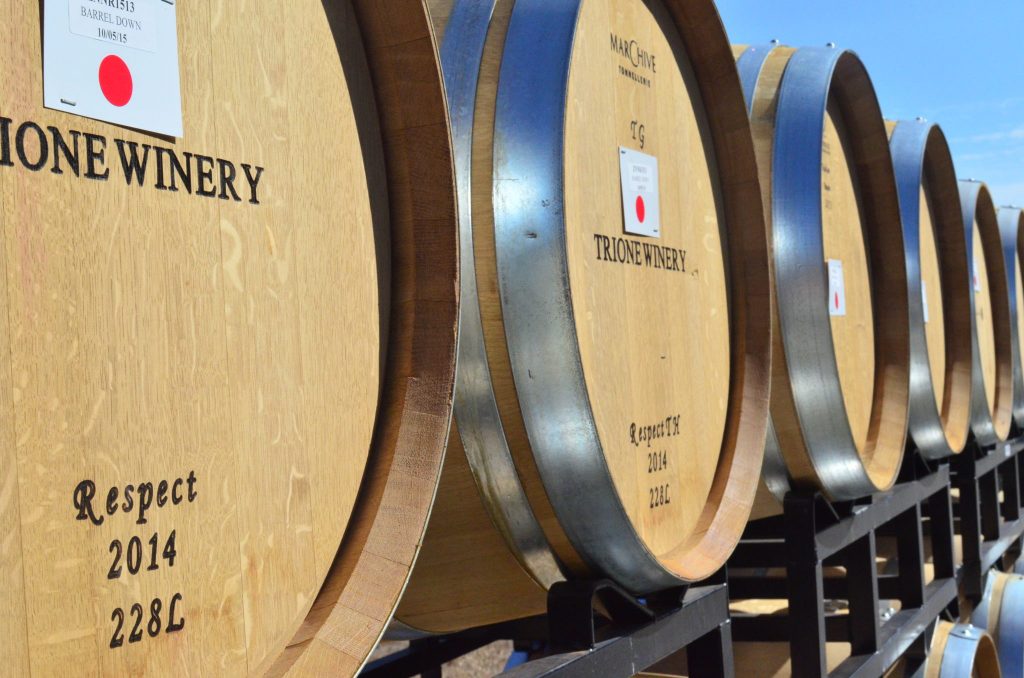 Trione wines transferred into barrels. (Photo by Jess Vallery)